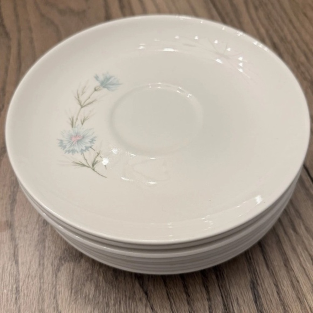 Set of 8 Vintage Taylor Smith & Taylor Ever Yours Boutonniere 6 3/8” Saucers A